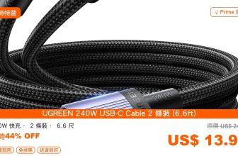 UGREEN 240W USB-C Cable 2-Pack - Amazon product image, Comparetiger design overlay